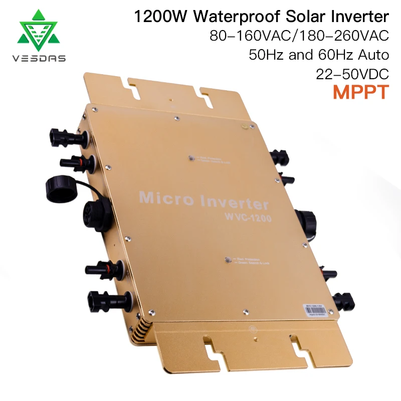 1200W Ip65 on Grid Tie Inverter MPPT Smart Micro Solar inverter Pure Sine Wave Inverter DC 22-50V For Solar System Panels