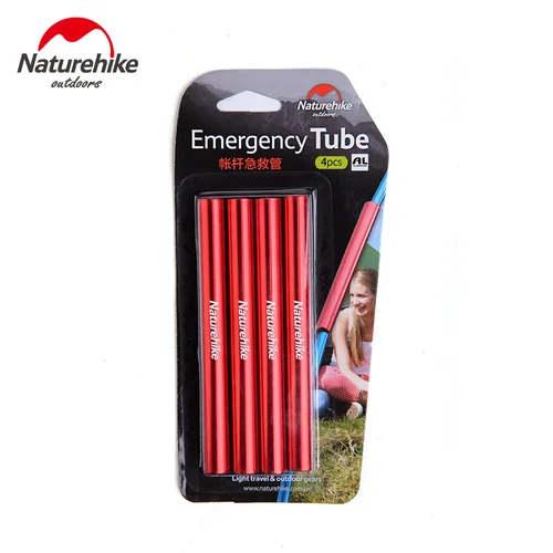 Tubo de emergencia para tienda Naturehike, tubo de reparación de postes para tienda, tubo de reparación de varilla única, alargador de 13cm, accesorios para tienda, 4 Uds.