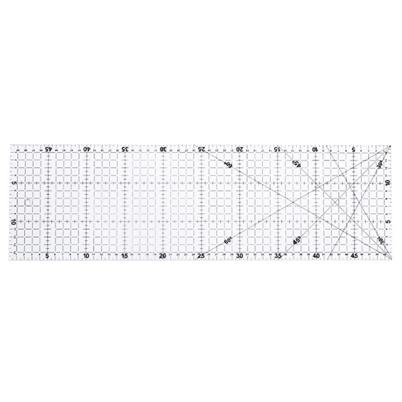 A9LC-Plantilla de costura transparente, regla, almohadilla de corte de retazos, líneas de doble color, rejillas, líneas de alineación de ángulo para