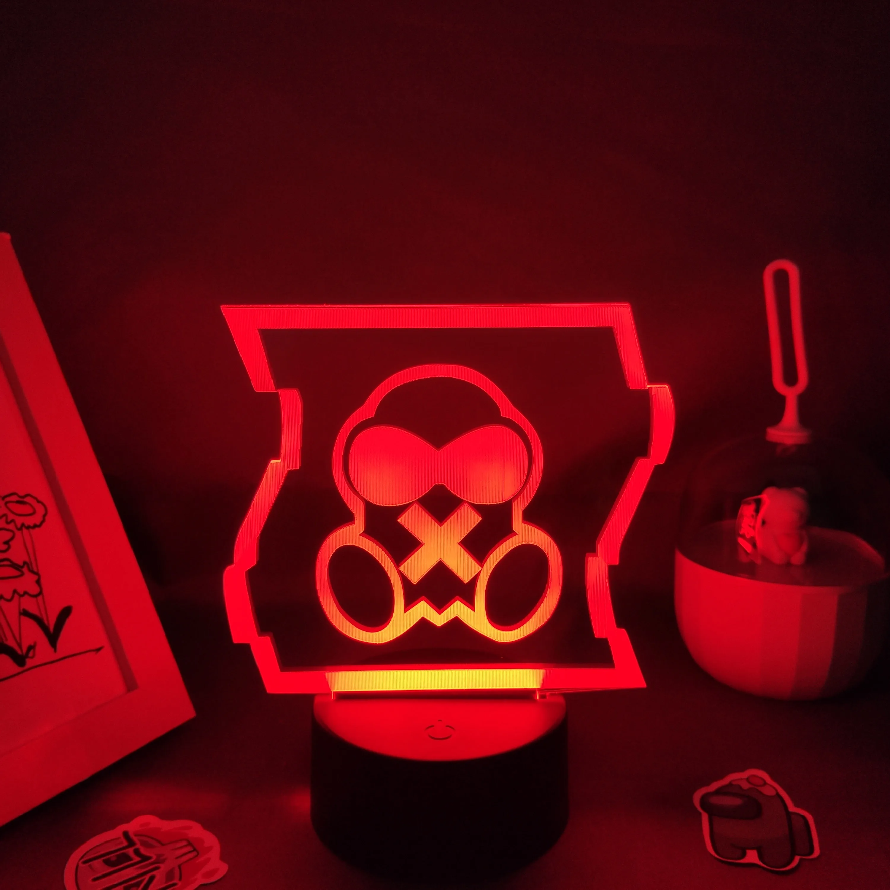 Game Rainbow Six COD Gas Mask 3D Lamps Led RGB Neon Night Light Birthday Cool Gift For Friend Bed Room Table Colorful Decoration