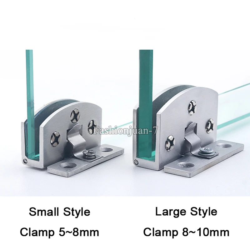 

Brand New 2PCS Stainless Steel Glass Cabinet Hinges Display Wine Cabinet Clamps Hinges No Drilling