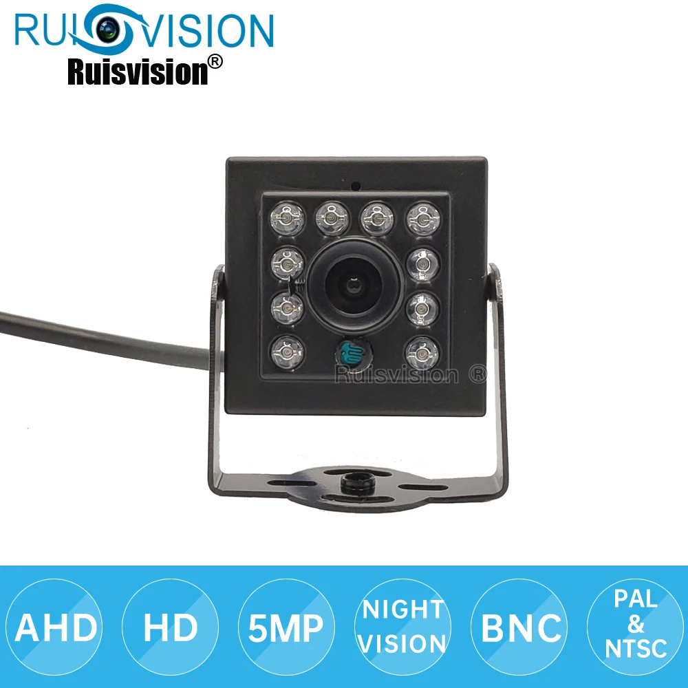 Minicámara de seguridad para interiores, cámara de vigilancia AHD 4 en 1 de 1080P/5MP, 850NM, visión nocturna infrarroja, CCTV