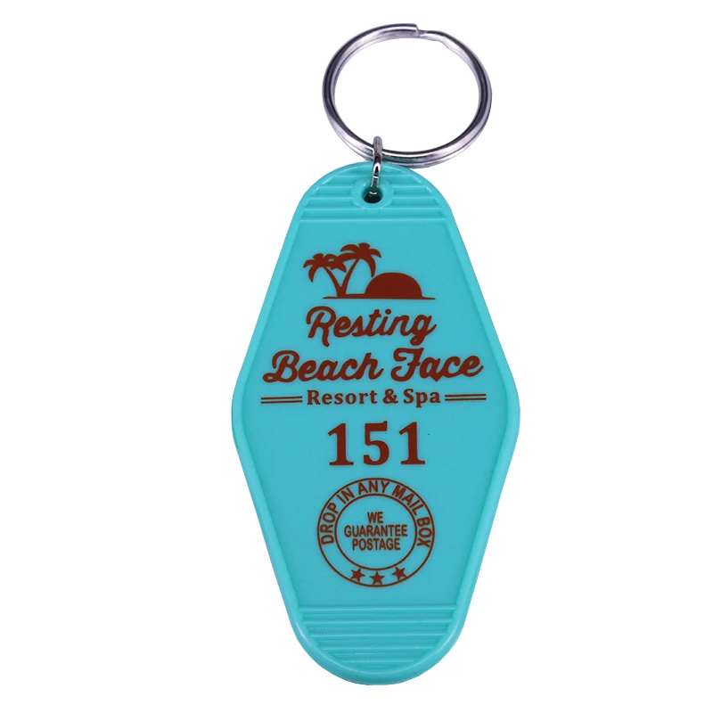 Resting Beach Face key tag summer vacation accessory