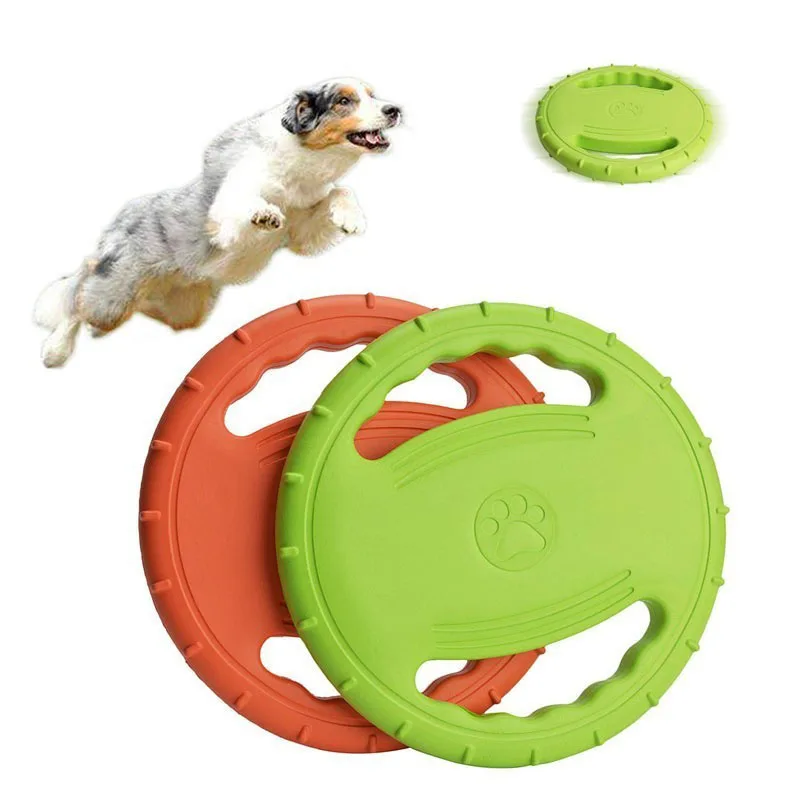 1PC Dog Flying Disc Interactive Rubber Dog Toys Soft Floating Dog Catcher Toy for Pet Training & Chewing