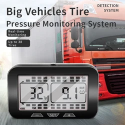 TPMS External Waterproof Sensor Tire Pressure Real Time Truck Car Alarm Monitor LCD Tire Pressure Monitoring System Solar