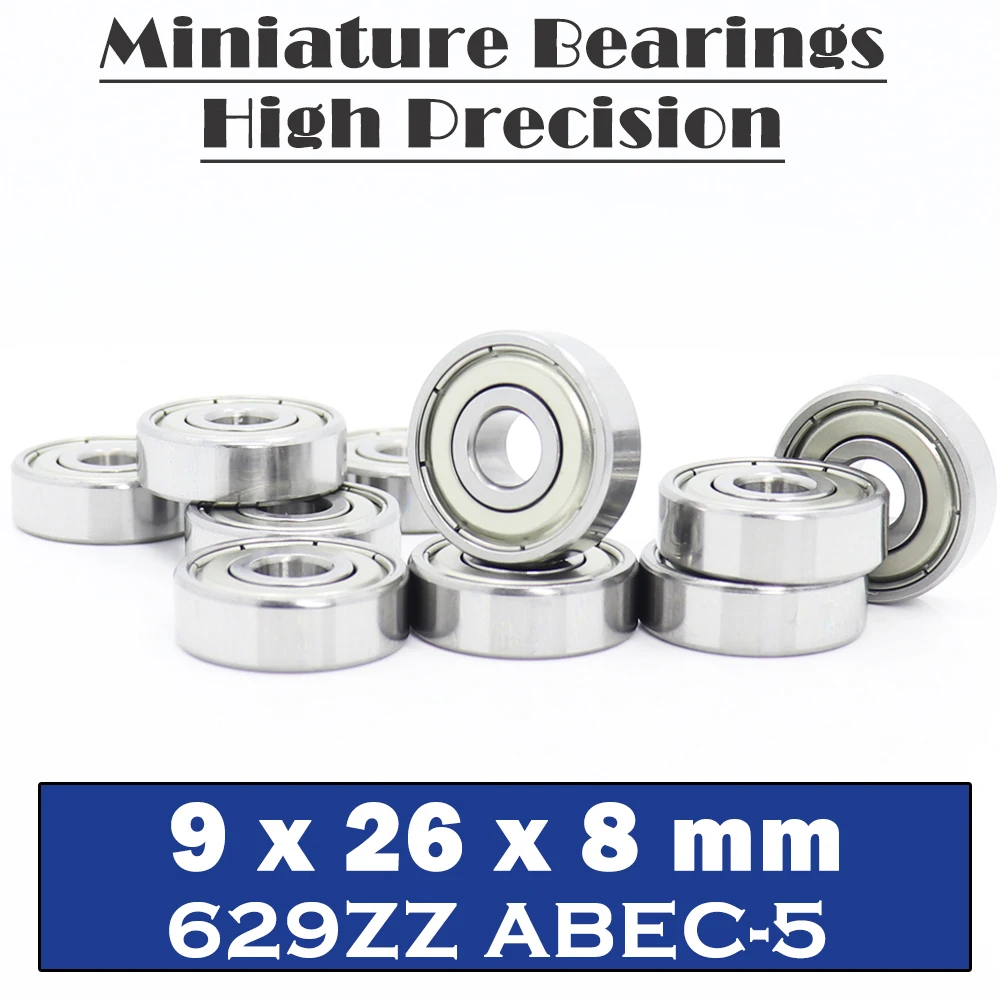 629ZZ Bearing ABEC-5 ( 10 PCS ) 9*26*8 mm Miniature 629Z Ball Bearings 629 ZZ EMQ Z3V3 Quality