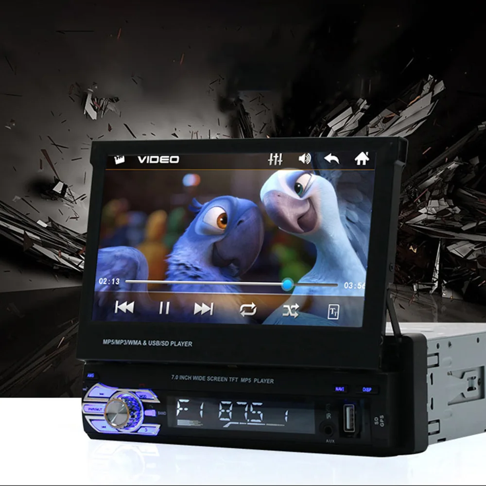 DC12V 7 Inch HD Touch Screen Car Bluetooth Player Car Reversing Display Large Screen MP5 Player Support Video And Audio Playback