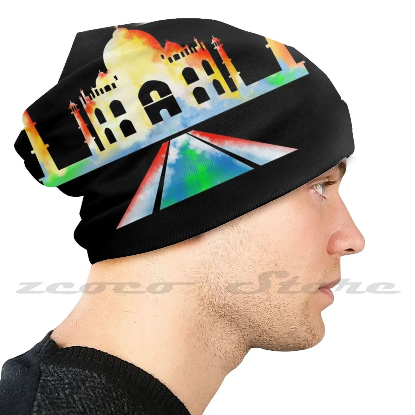 Taj Mahal Diy Pullover Cap Knit Hat Plus Size Keep Warm Elastic Soft Taj Mahal India Agra Mausoleum Tomb World Heritage Site