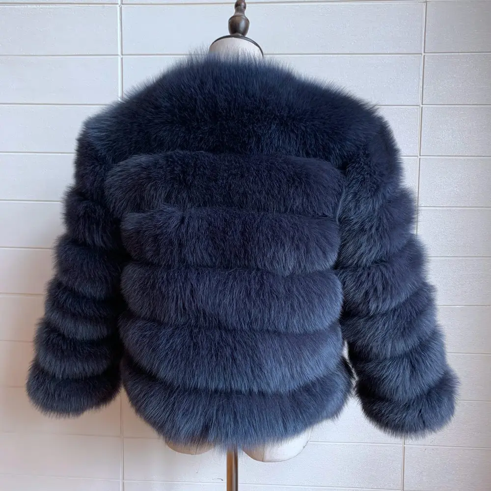 100% Natural Fur Jacket Real Fur Coat Winter Jacket Women Natural Fox Fur Luxury Fashion 50cm Short Jacket Wholesale Hot 2022