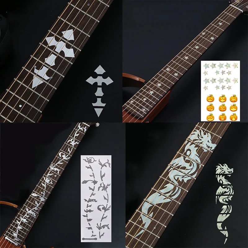 Guitar Fretboard Stickers Decals For Electric Acoustic Guitar Bass Ukulele Thin Sticker Guitar Accessories Tool