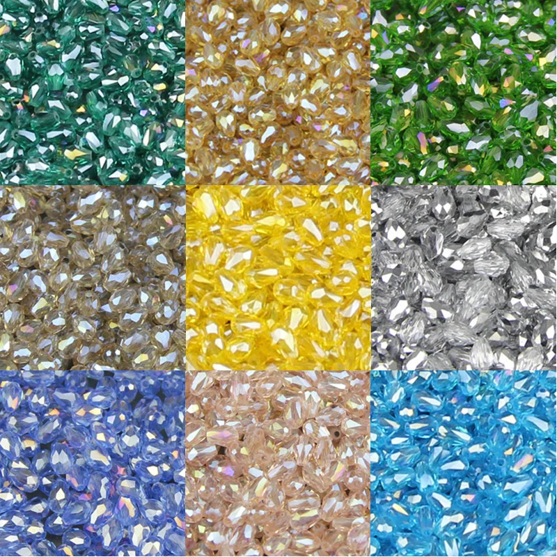 JHNBY AAA Water droplet pear shaped Austrian crystals loose beads ball 3*5mm 100pcs supply glass bracelet Jewelry Making DIY