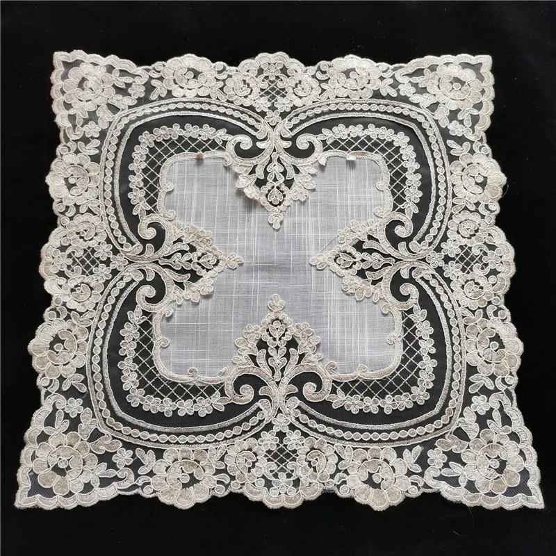 

High-quality Linen Stitching Lace Border European Tablecloth Table Mat Placemat Set Vase Fruit Plate Electrical Cover Cloth