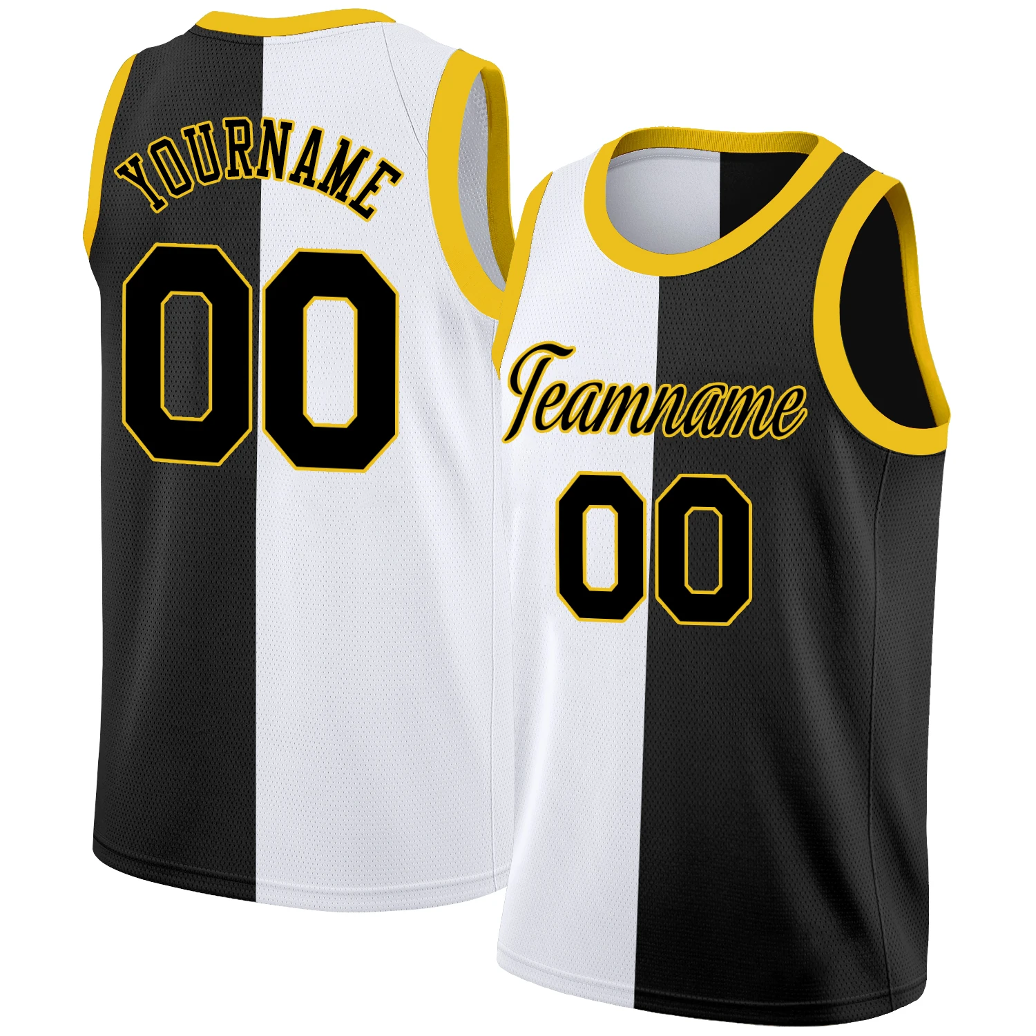 Custom Round Neck Two Tone Basketball Jersey Full Sublimation Team Name Number Breathable Training Athletic Shirts for Adults