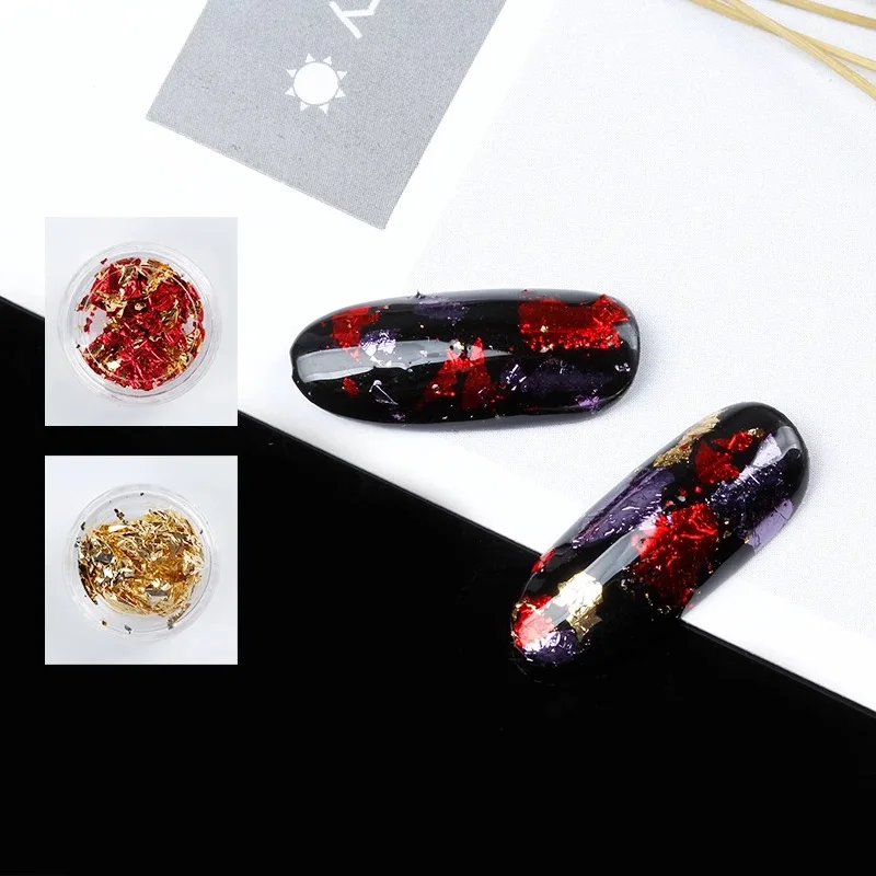 Nail accessories gold silver aluminum foil fragments light therapy non-standard shell aluminum foil paper Korean tin paper nai