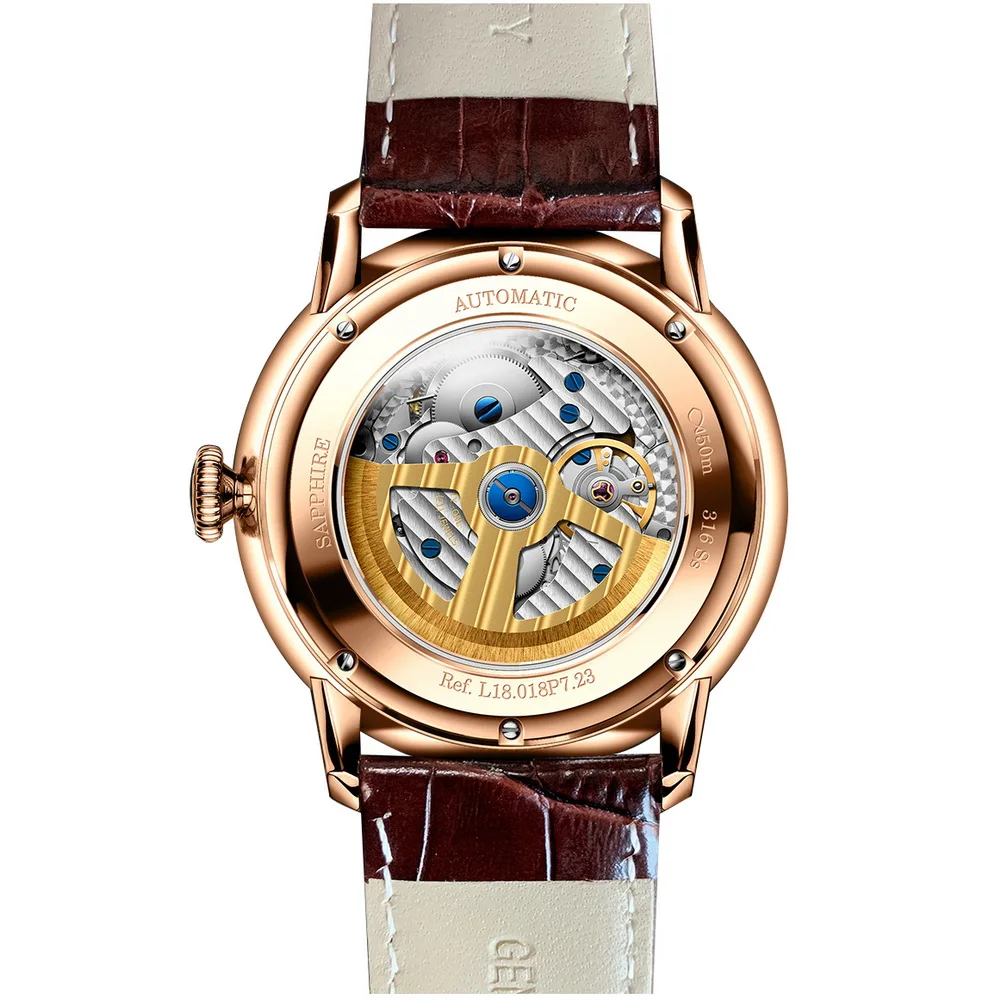 LOBINNI orologi di lusso da uomo, orologio automatico da uomo orologi da polso meccanici a carica automatica 50 m impermeabile orologio svizzero zaffiro