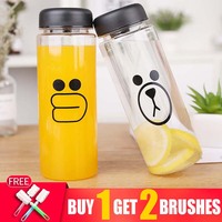 Cute Gourd Water Bottle For Girls 500ml BPA Free Plastic Leak Proof My Water Bottles Sports Portable Camping Jug School Bottles