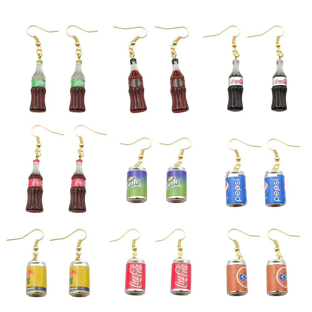 Cola Earring For Women Resin Cute Drink Drop Earrings Children Handmade Jewelry DIY Gifts