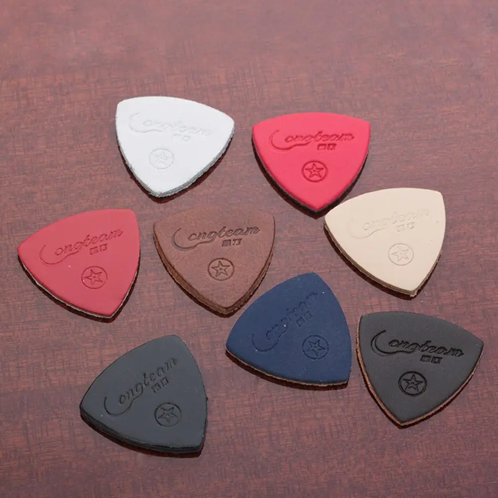 3Pcs Guitar Picks Leather Guitar Picks for Ukulele Guitar Banjor Random Color