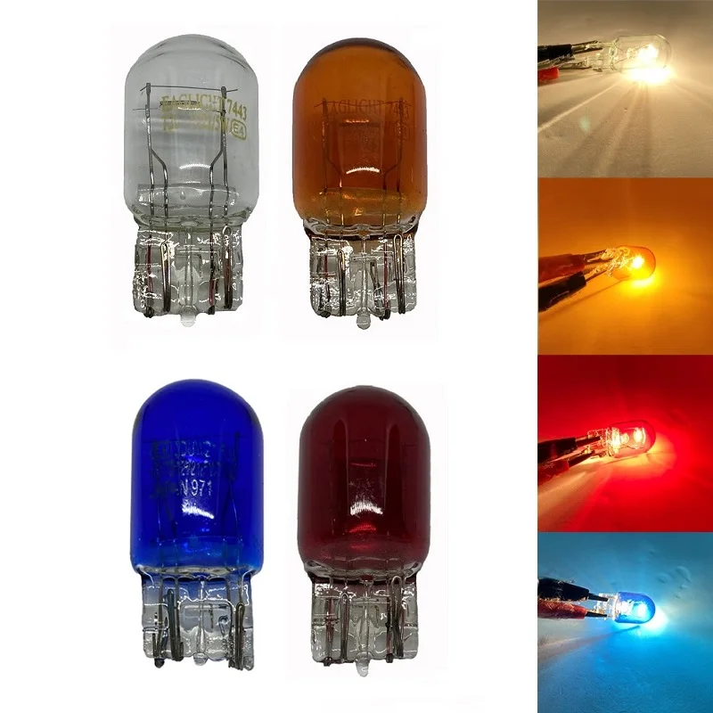 

T20 7443 7440 Signal Light W21/5W 3800K Halogen Bulb Clear Orange Daytime Running Lights Turn Stop Brake Tail Bulb DRL Bulbs
