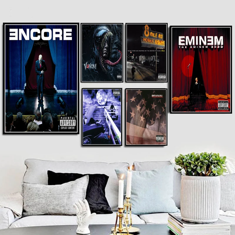 Poster Prints The Eminem Show Kamikaze Rap Hip Hop Music Album Star Oil Painting Canvas Wall Art Pictures Living Room Home Decor