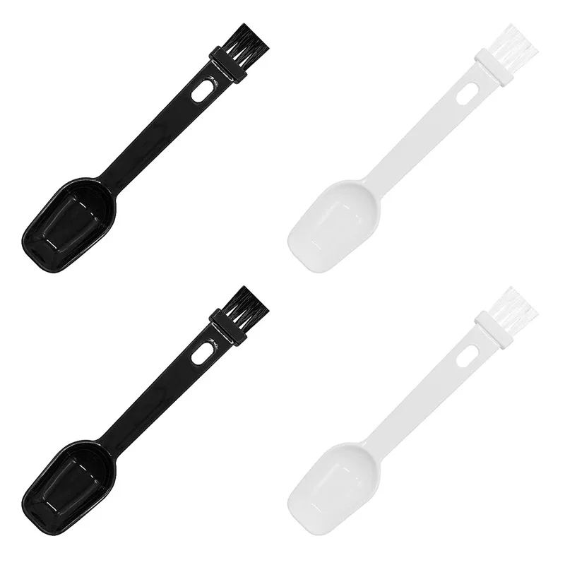 200Pcs/Lot Coffee Spoon with Brush 2 in 1 Brush For Cleaning Espresso Machines Tea Powder Coffee Tool For Barista Home Kitchen
