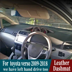 For toyota verso 2009 2012 2013 2014 2015 2018 Leather Dashmat Dashboard Cover Pad Dash Mat Carpet Car-Styling accessories RHD