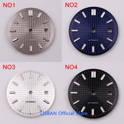 Esfera estéril de 31mm para reloj, accesorio de color negro, azul, plateado y gris, compatible con NH35 ETA 2824 2836 Miyota 8205 8215 821A Mingzhu DG 2813 3804, movimiento