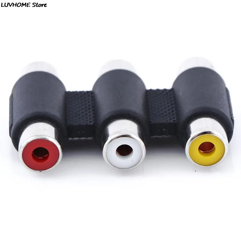 Multi-Functionele Audio Video Connector 3 Rca Av Coupler Mini 3RCA Vrouwelijke Aan Vrouwelijke Adapter Socket Extension Converter