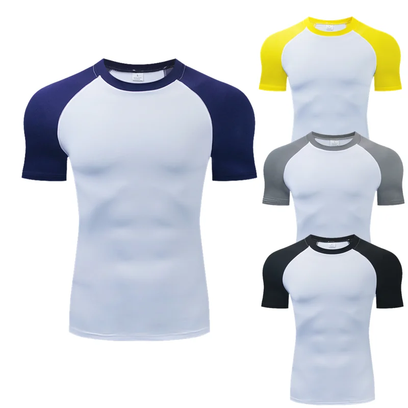 

Compression Men's Running Tshirts Quick Dry Soccer Jersey Fitness Tight Sportswear Gym Sport Short Sleeve Shirt Breathable Top