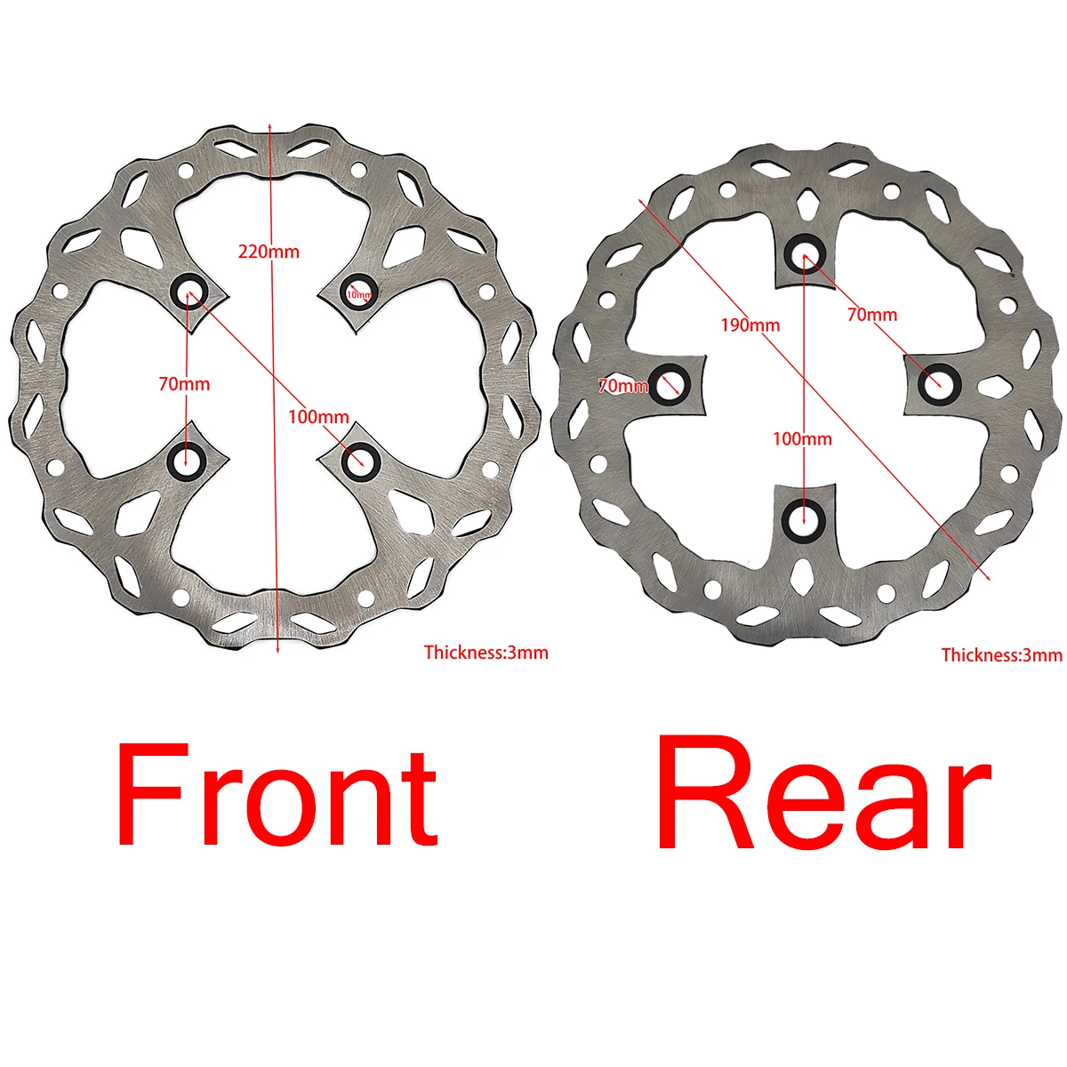 

Motorcycle Front Rear 220 190mm disc Brake Disc disk plate Rotor for 110 125 140 150 160cc SDG Pit Dirt Bike Motocross