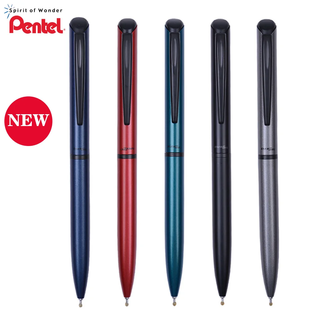 Japan PENTEL Quick-Drying Gel Pen Rotating 0.5 Needle Tube Metal Pen Body Black Ink Gift Box BLN-2005 Matte Texture