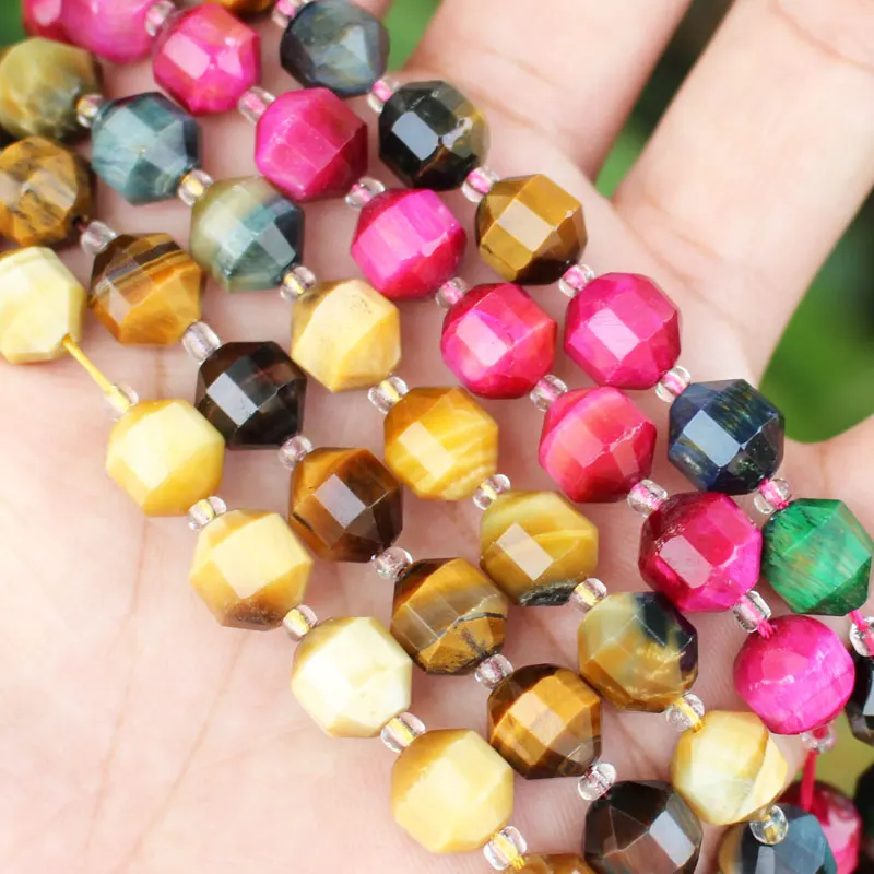 10mm natural stone faceted satellite shape garnet citrine tigher\'s eye kunzite moonstone aquamari crystal loose beads 7.5\