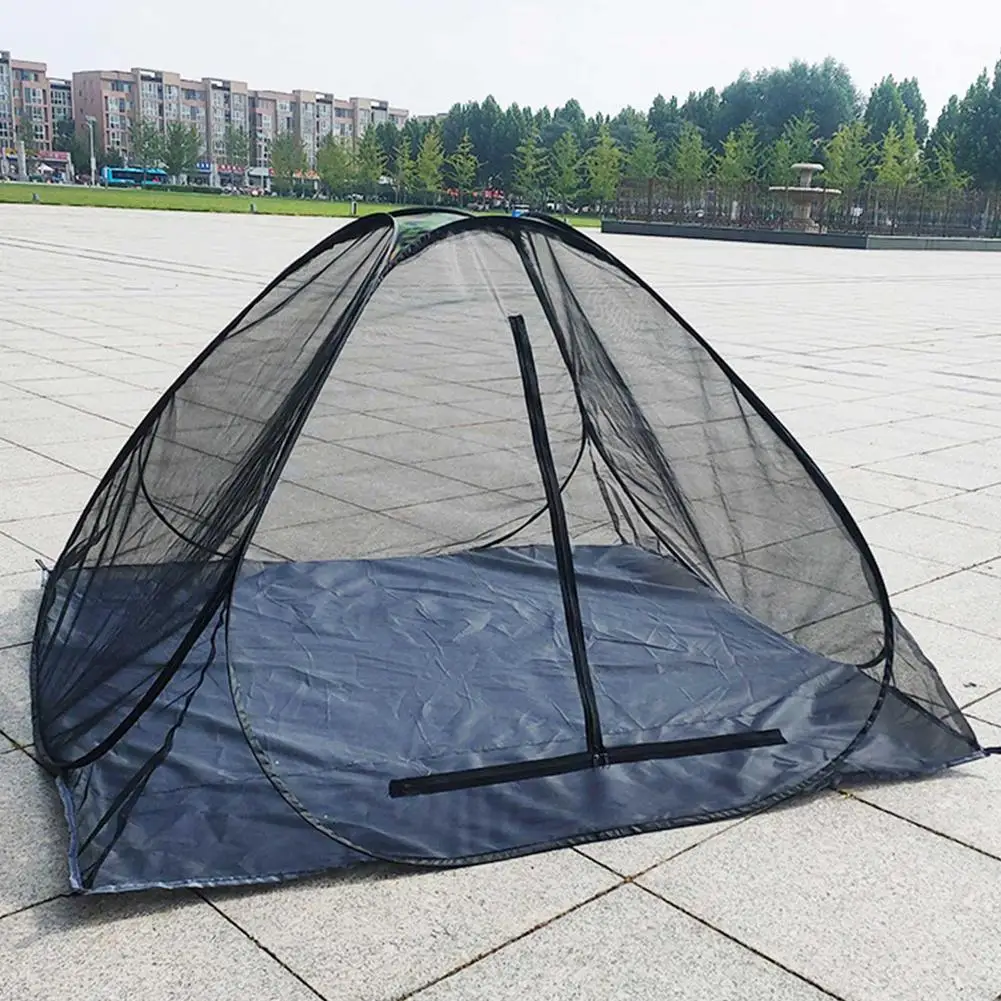 Verão malha tenda dobrável acampamento ao ar livre bug protector tenda mosquito manter inseto longe barraca de acampamento para único acampamento cama