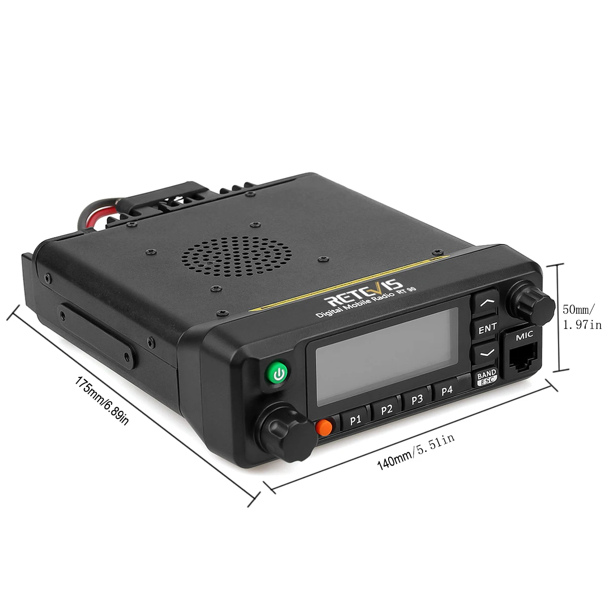 Retevis RT90 DMR Digital Mobile Radio Autoradiosender Walkie Talkie VHF UHF Dual Band High Output Power Transceiver für Trip – Detail 19