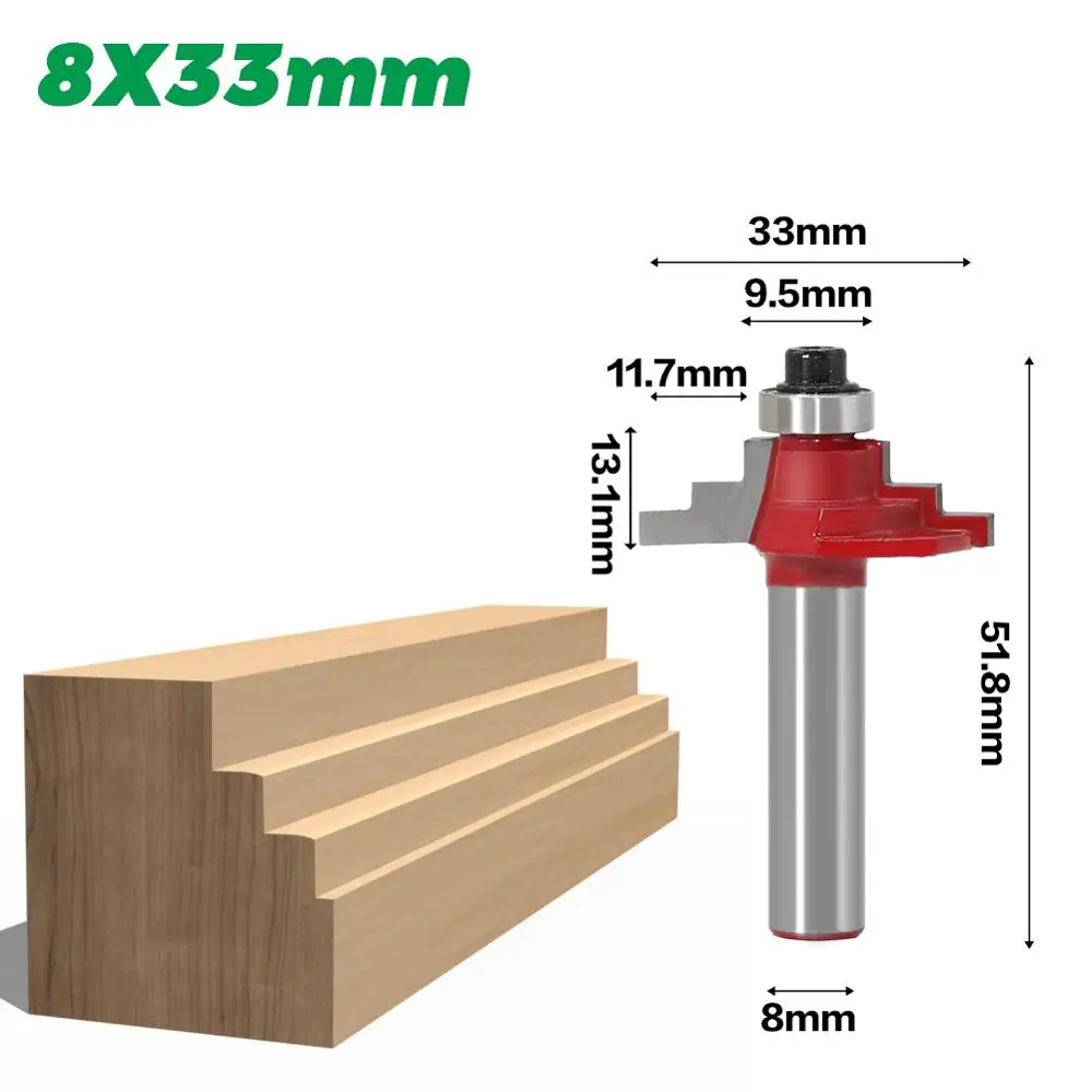 1/2" Ogee Fillet Edge Forming Router Bit - 8" Shank