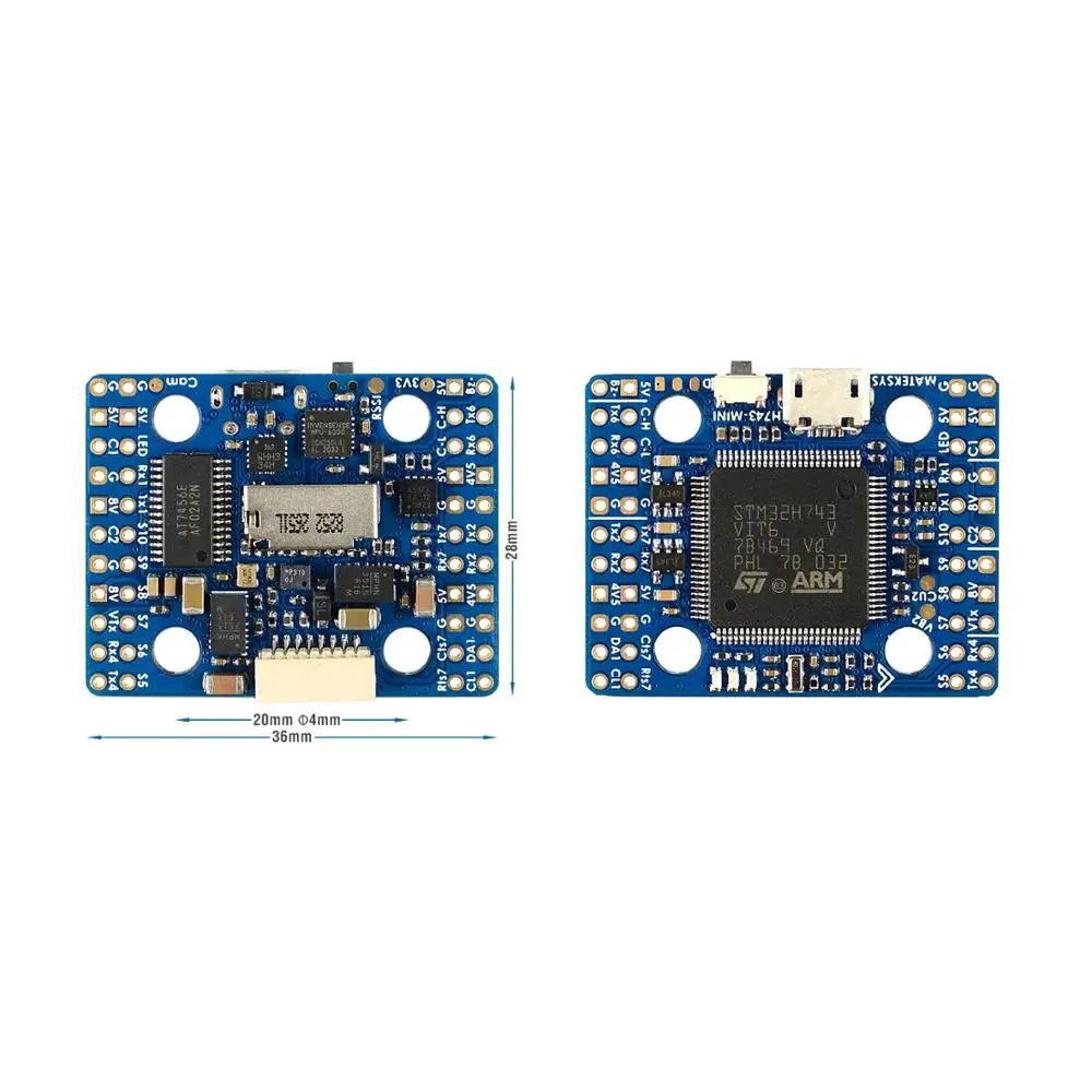 20x20mm Matek H743 MINI H743 Flight Controller STM32H743VIT6 ICM20602 Built-in OSD DPS310 PDB 20x20mm for FPV RC Racing Drone