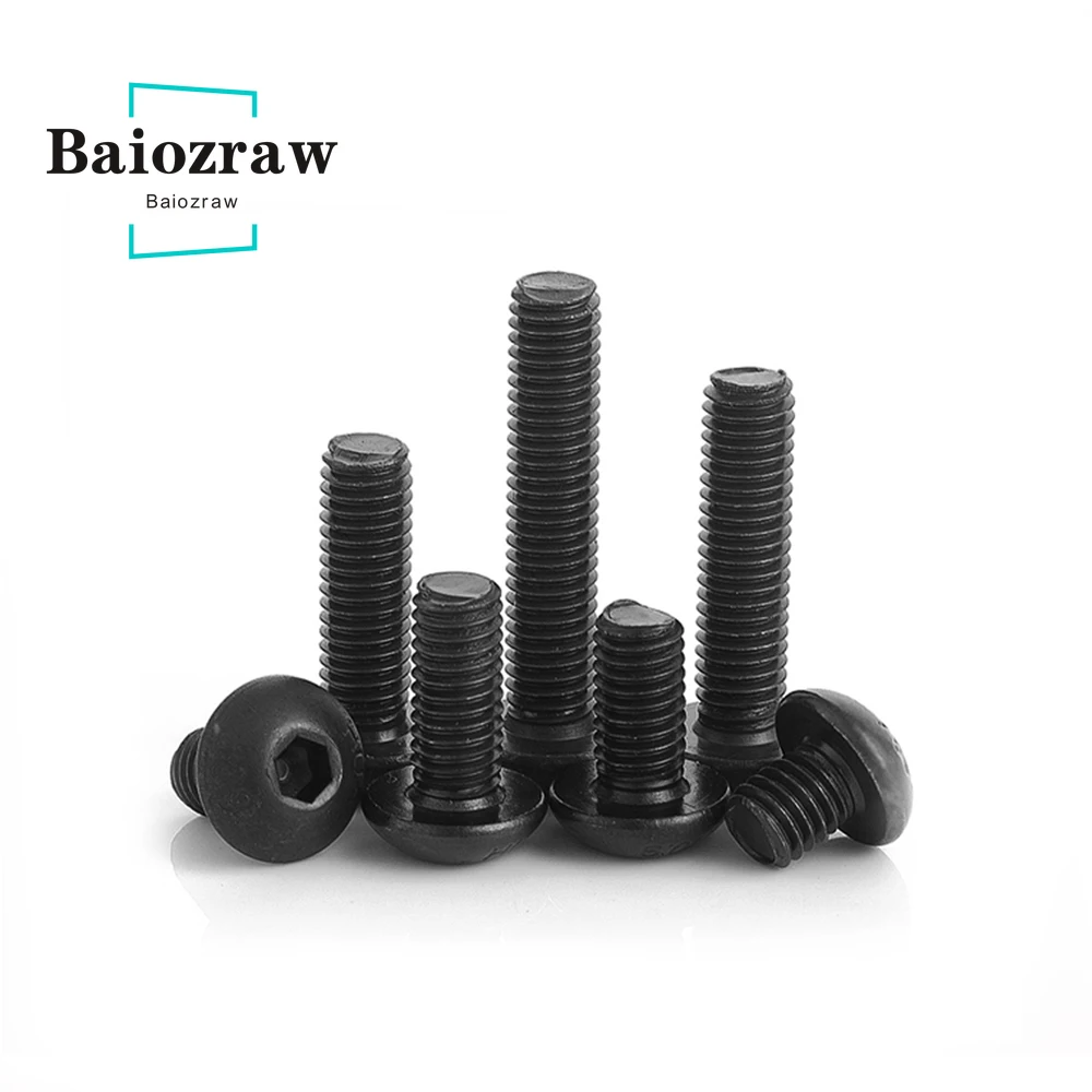 

Hexagon Hex Screw M3 M4 M5 10.9 Black Button Head Hex Hexagon Socket Cap Screw Hexagon Socket Round Head Screws 3D Printer Parts