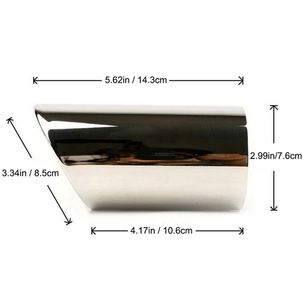 AQTQAQ Verchromter Edelstahl Auto-Auspuff-Schalldämpfer-Spitzenrohrabdeckungen für Audi A1 A3 A4 TT 2009–2015/VW Volkswagen PASSAT – Detail 7