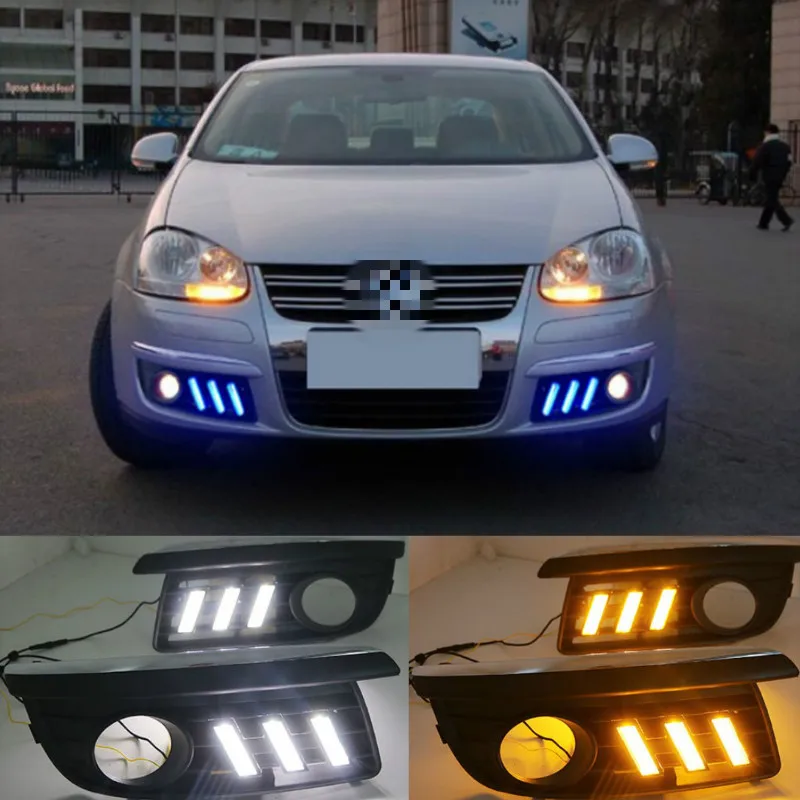 2x Car-specific for VW Jetta MK5 Sagitar 2006 2007 2008 2009 2010 LED DRL daytime running lights Fog Lamp Cover Frame