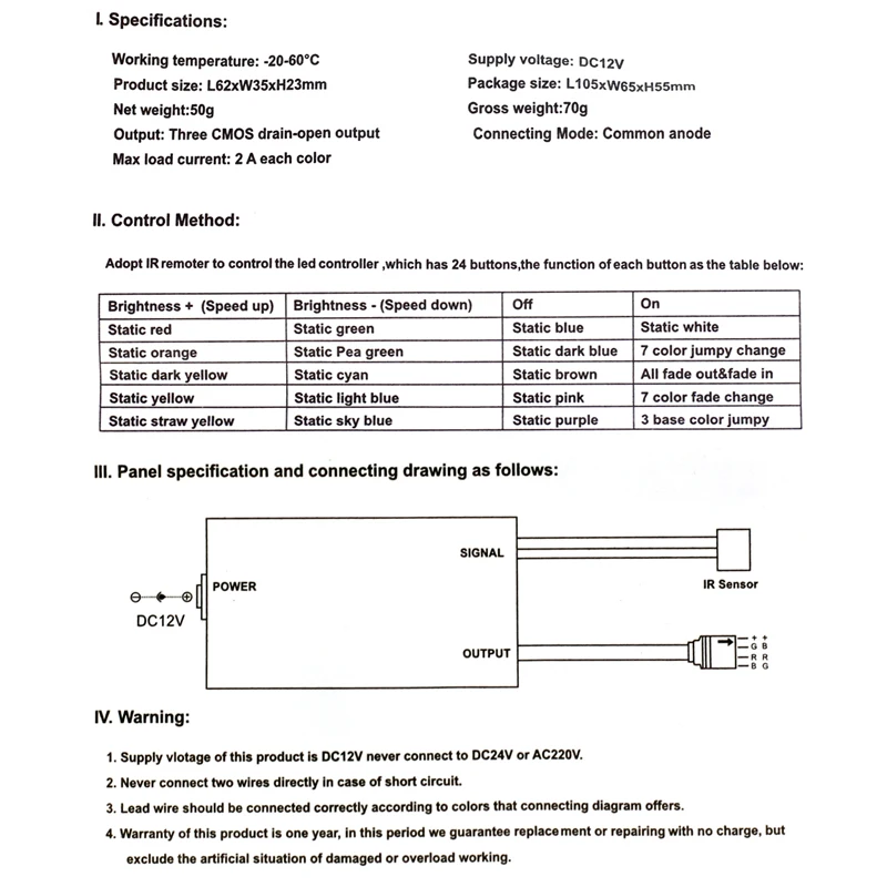 Mini RGB LED Controller DC12V 24Key 44Key IR Remote Controller For RGB LED Strip Light 3528 5050