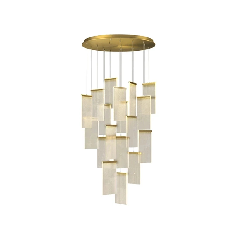 

Modern Led Chandelier For Stairs Long Corridor Villa Gold/Black Home Decoration Interior Lighting