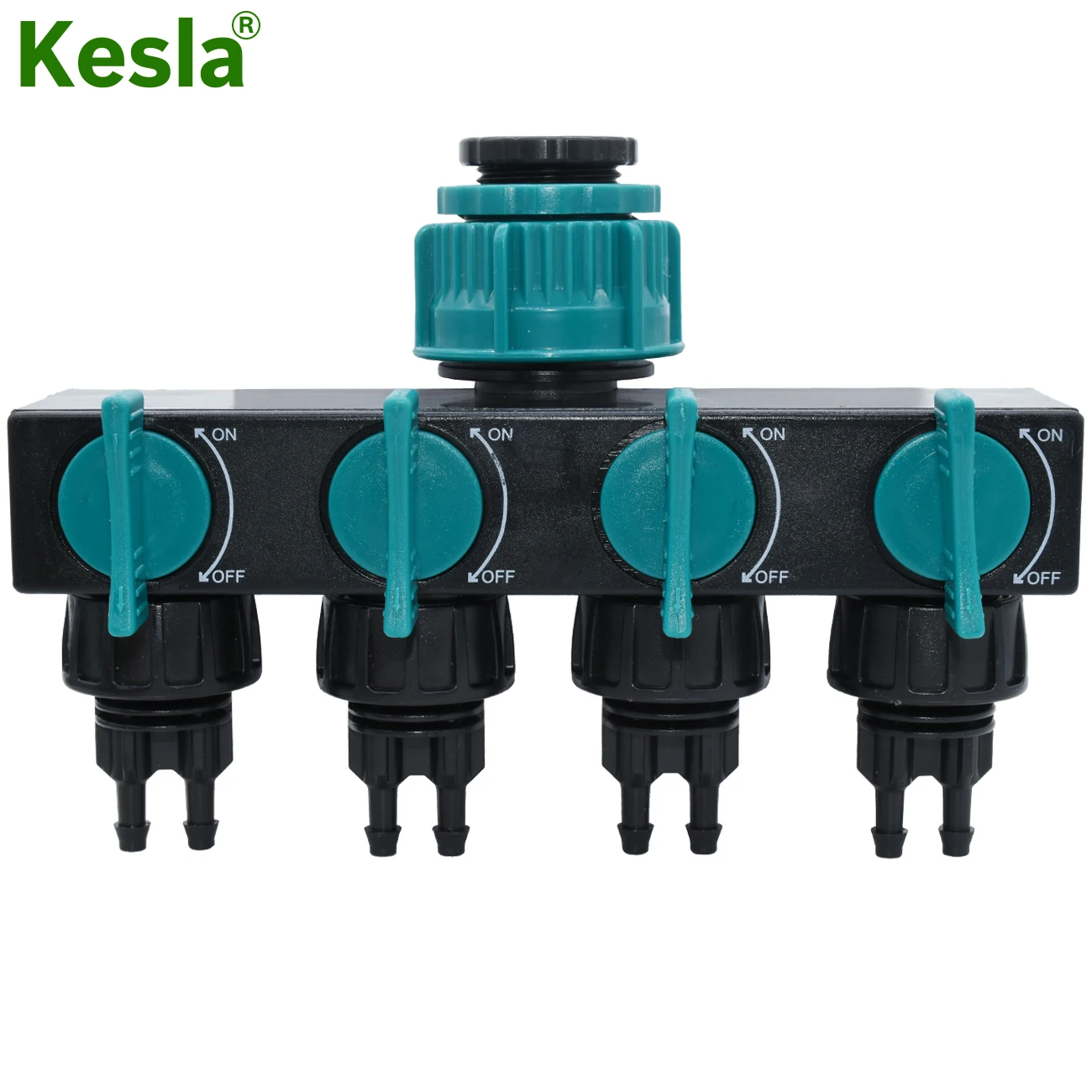 

KESLA 1/2'' 3/4'' 1'' Water Tap Splitter 4-Way Outlet Garden 4/7mm 8/11mm Watering Hose Adaptor Drip Irrigation for Greenhouse