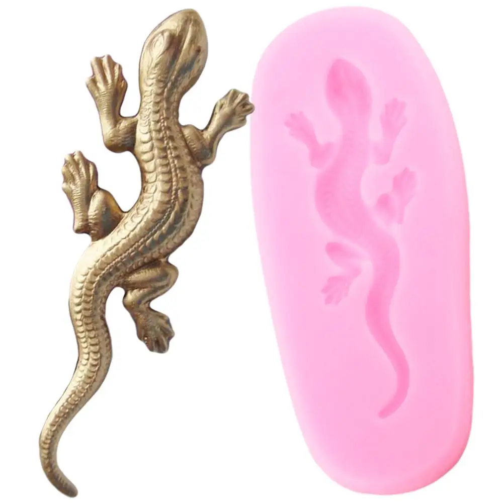 3D Lizard Silicone Mold Gecko Salamander Fondant Molds Cake Decorating Tools Polymer Clay Resin Candy Chocolate Gumpaste Moulds