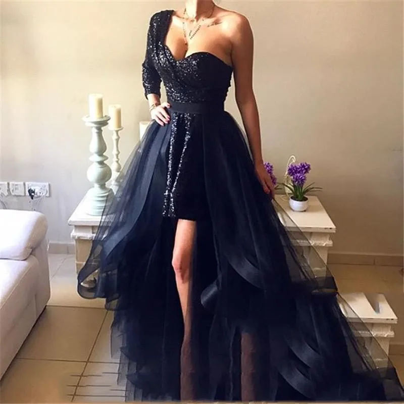 

Chic Black Bridal Detachable Train Ruffles Tiered Long Women Tulle Over Wrap Skirts Custom Made Elastic Female Tutu Over-Skirt