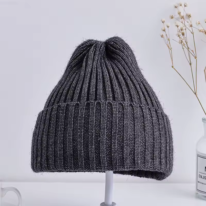 Baby Kids Ribbed Knitted Beanie Hats For Girls Boys Casual Toddlers Windproof Cap 6M-4Years Baby Photography Props Accessories - Image 5