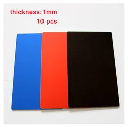 10 Pcs Blank Metal Business Card 1mm Thickness Anodized Aluminum Plate for DIY Laser Printing