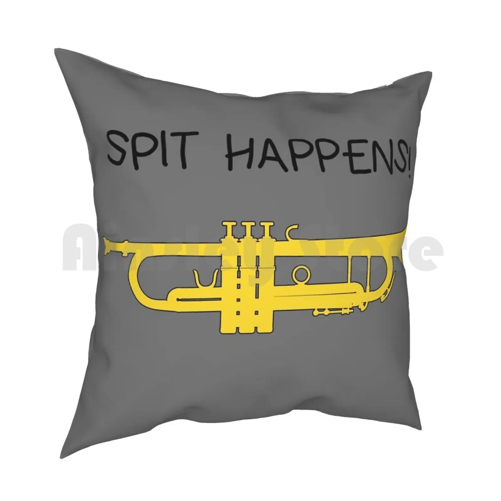 Funny Trumpet Gift , Marching Band , Concert Band-Spit Happens Pillow Case Printed Home Soft DIY Pillow cover Trumpet