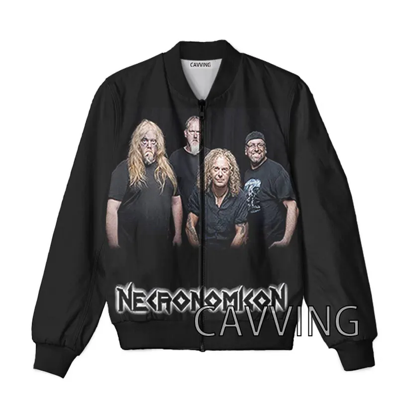 

CAVVING 3D Printed Necronomicon-Band Zipper Bomber Jackets Men Overcoat Mens Coat Zip Up Jackets for Women/Men