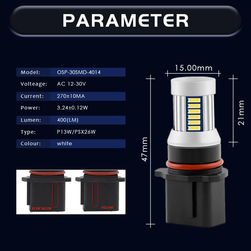 R8 2 uds tamaño pequeño coche LED luz de circulación diurna lámpara antiniebla P13W PSX26W SH23W bombillas de conducción 6000K blanco 12V para A4 Q5 CX-5 Yeti