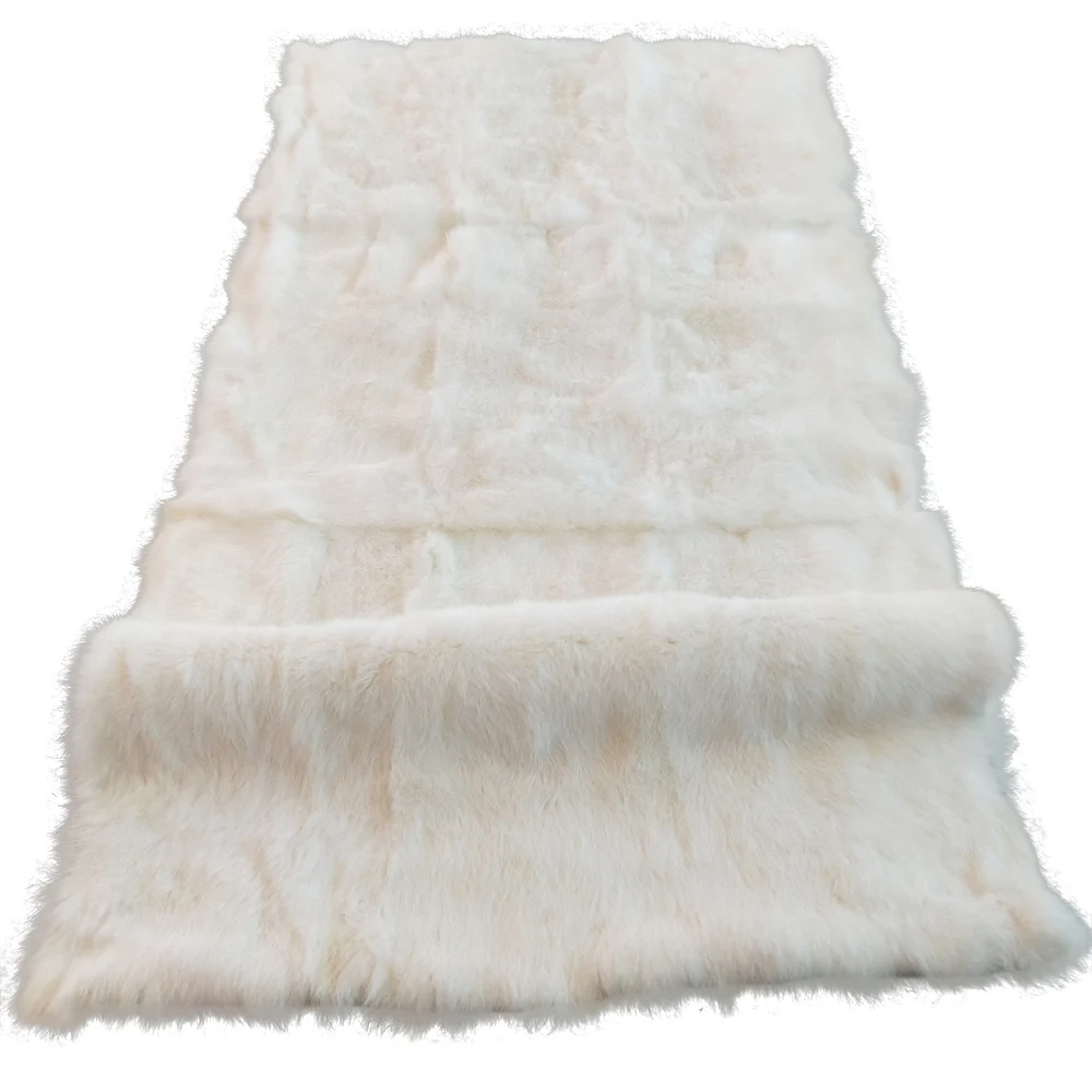 High quality Natural Rabbit Fur Plates Real genuine fluffy Rabbit Fur Skin blankets